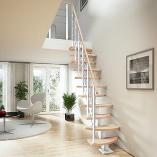 Dolle Berlin Stair Kit - White Metalwork - Oak White Oiled Treads