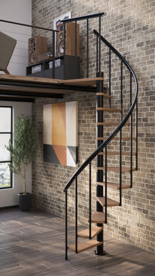 Dolle Calgary Anthracite Natural Spiral Stair Kit (1200mm)