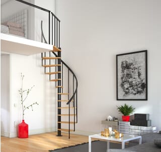 Dolle Calgary Anthracite Natural Spiral Stair Kit