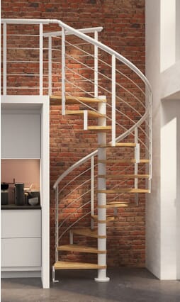 Dolle Montreal Deluxe Spiral Stair Kit - White Metalwork (RAL 9016)