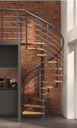 Dolle Montreal Deluxe Spiral Stair Kit - Anthracite Metalwork (RAL 7016)