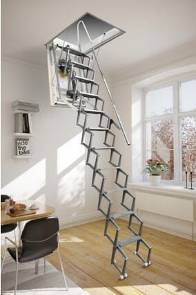 Fantozzi Elettrico Aluminium Concertina Loft Ladder