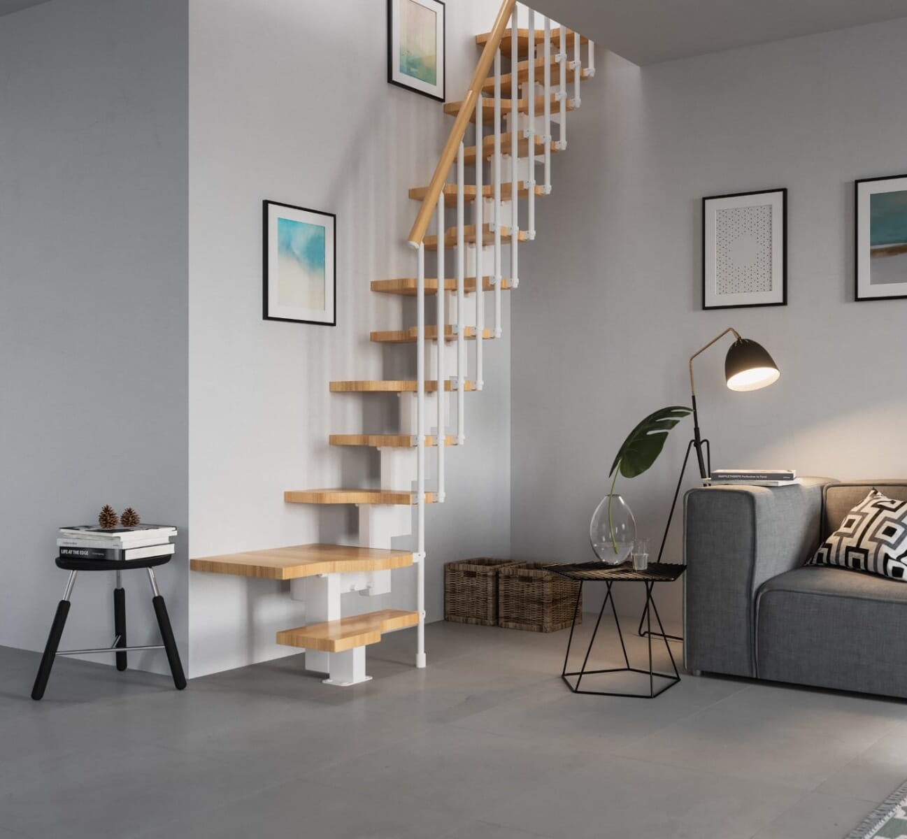 metal space saving staircase