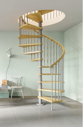 Gamia Wood Deluxe Spiral Stair Kit (1400mm) - Silver Grey/Natural