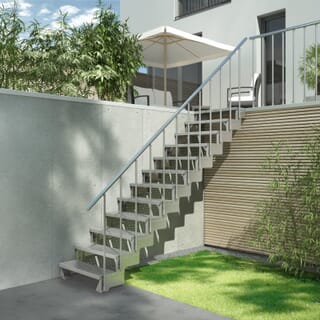 Dolle Gardentop Staircase with 12 steps and railing