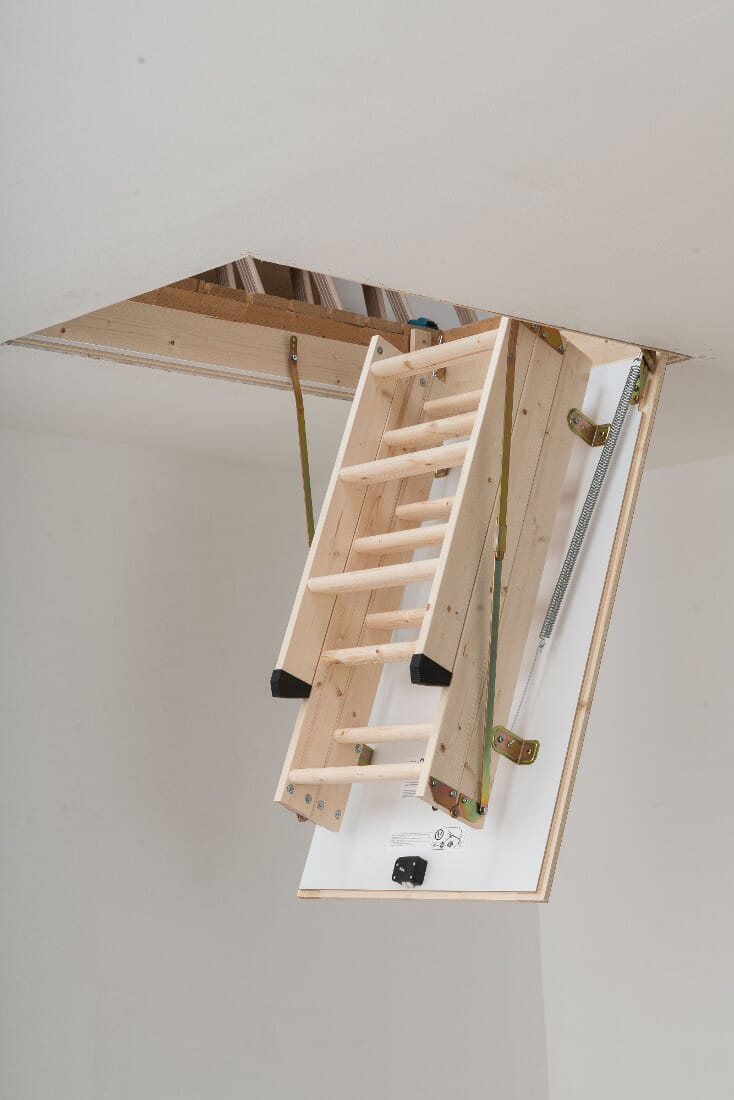 wooden folding loft ladder