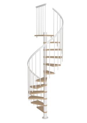 Dolle Montreal White Spiral Stair Kit - Oak Veneer treads