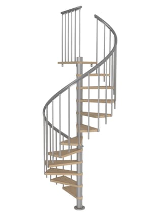 Dolle Montreal Grey Spiral Stair Kit - Oak Veneer treads