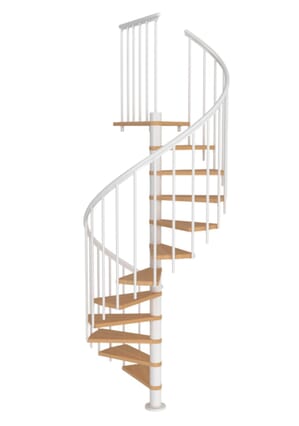 Dolle Montreal White Spiral Stair Kit - Solid Beech treads