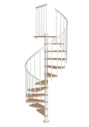 Dolle Montreal White Spiral Stair Kit - Oak Veneer treads