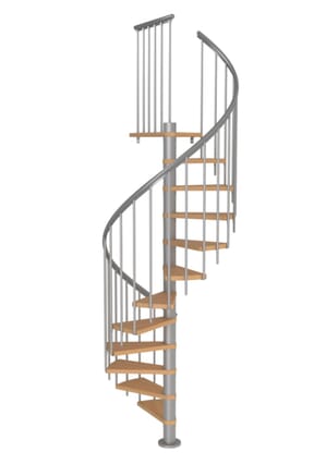 Dolle Montreal Grey Spiral Stair Kit - Solid Beech treads