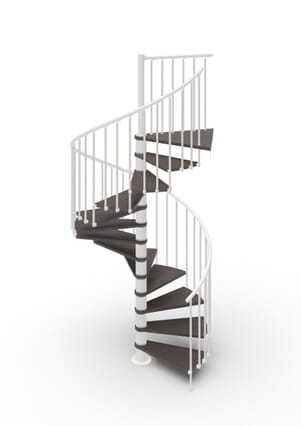 White metalwork - Wengé Stained Beech treads - White plastic handrail