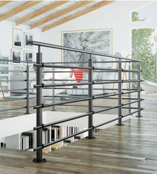 Dolle PURE Black Balustrade Kit (Floor Mounting)