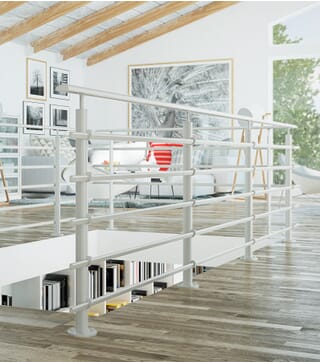 Dolle PURE White Balustrade Kit (Floor Mounting)