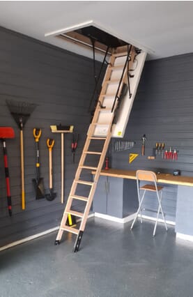 Skylark Fire Rated Electric Timber Folding Loft Ladder