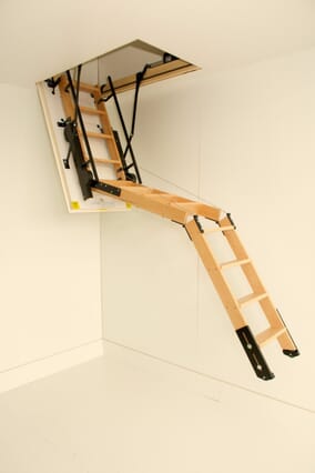 Skylark 3 Section Semi Automatic Timber Folding Loft Ladder