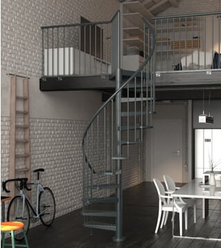 Dolle Toronto Anthracite Outdoor Spiral Stair Kit