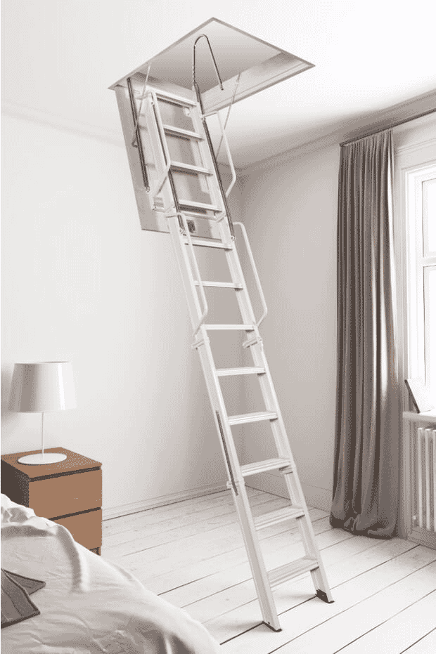 Fantozzi Quattro 4 Section Steel Folding Loft Ladder